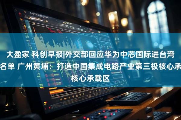 大盈家 科创早报|外交部回应华为中芯国际进台湾实体名单 广州黄埔：打造中国集成电路产业第三极核心承载区